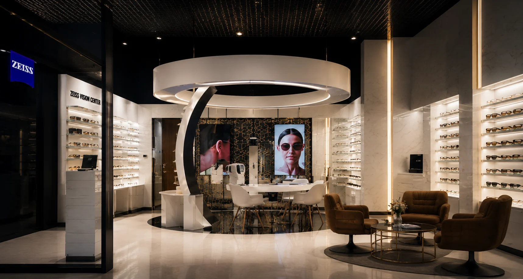 Vision Plus Optical store interior in Dubai